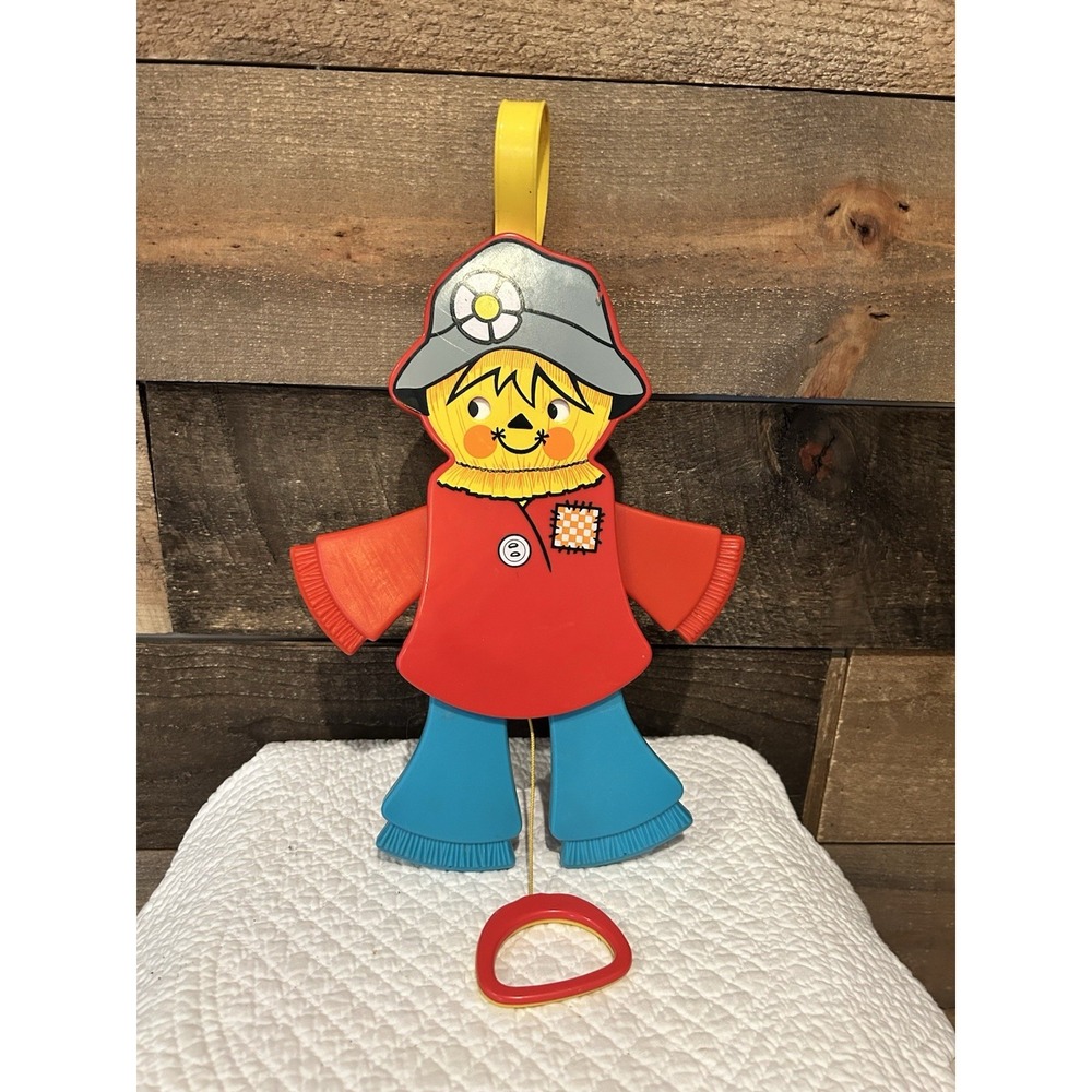 VINTAGE‎ FISHER PRICE SCARE CROW CRIB TOY #423-1978 Jumping Jack Baby Pull Toy